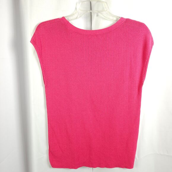 Talbots Womens Medium Pink Crewneck Cotton Modal Sweater Vest Sleeveless - Picture 4 of 6